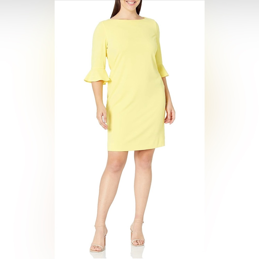 Nine West Women’s Three Quarter Ruffle Sleeve Dress